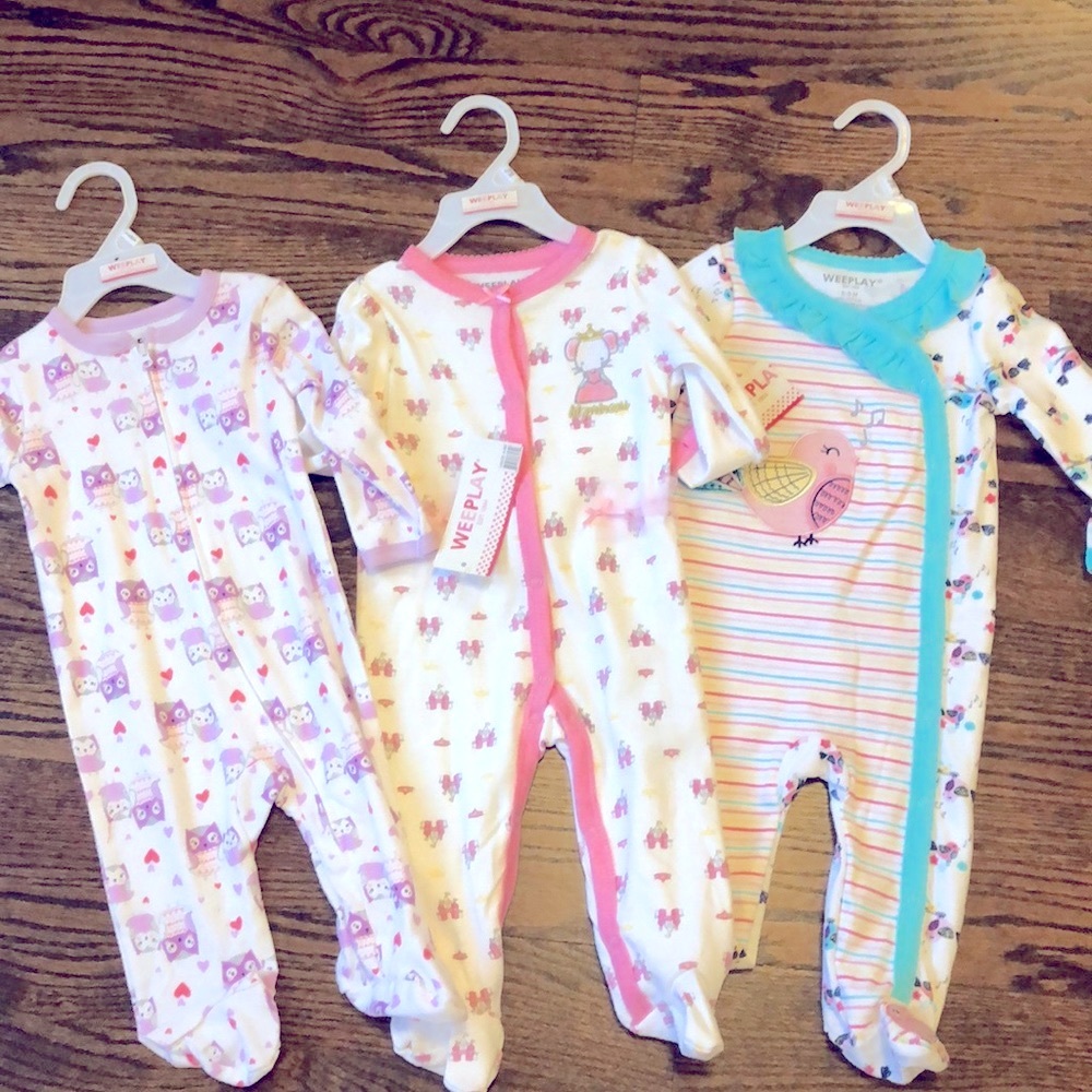 3 Footed Pajama Onesies - NWT